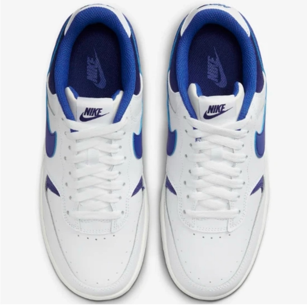 Nike White and Blue Athletic Sneakers